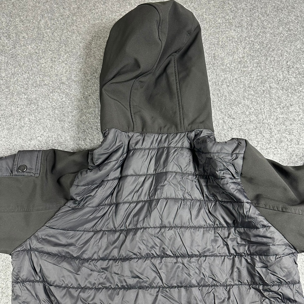 Lauren Ralph Lauren Women's Black Quilted Hybrid Zip Up Hooded Jacket Size L - Picture 11 of 12